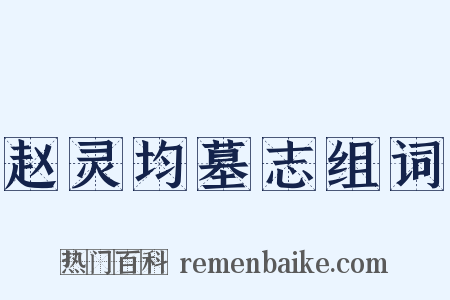 赵灵均墓志组词是什么意思的图片